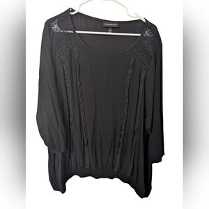 Lane Bryant,Gauze Black Women's Top,Size 22